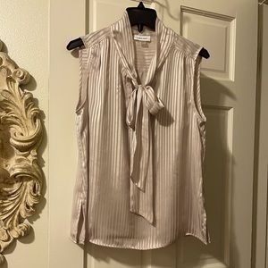 Calvin Klein Sleeveless Bow Tie Neutral Shell